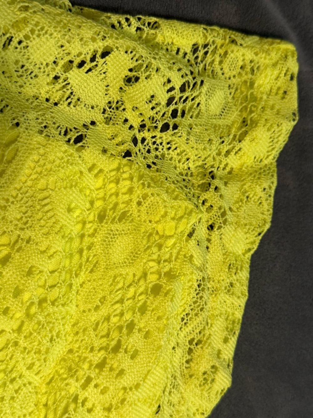 Self Esteem NEON YELLOW Floral Lace Fit & Flare Skater Dress Size Large - Picture 10 of 10